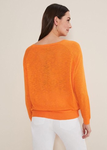 Phase Eight Melina Wrap Hem Knitwear Orange USA | 5328491-LM